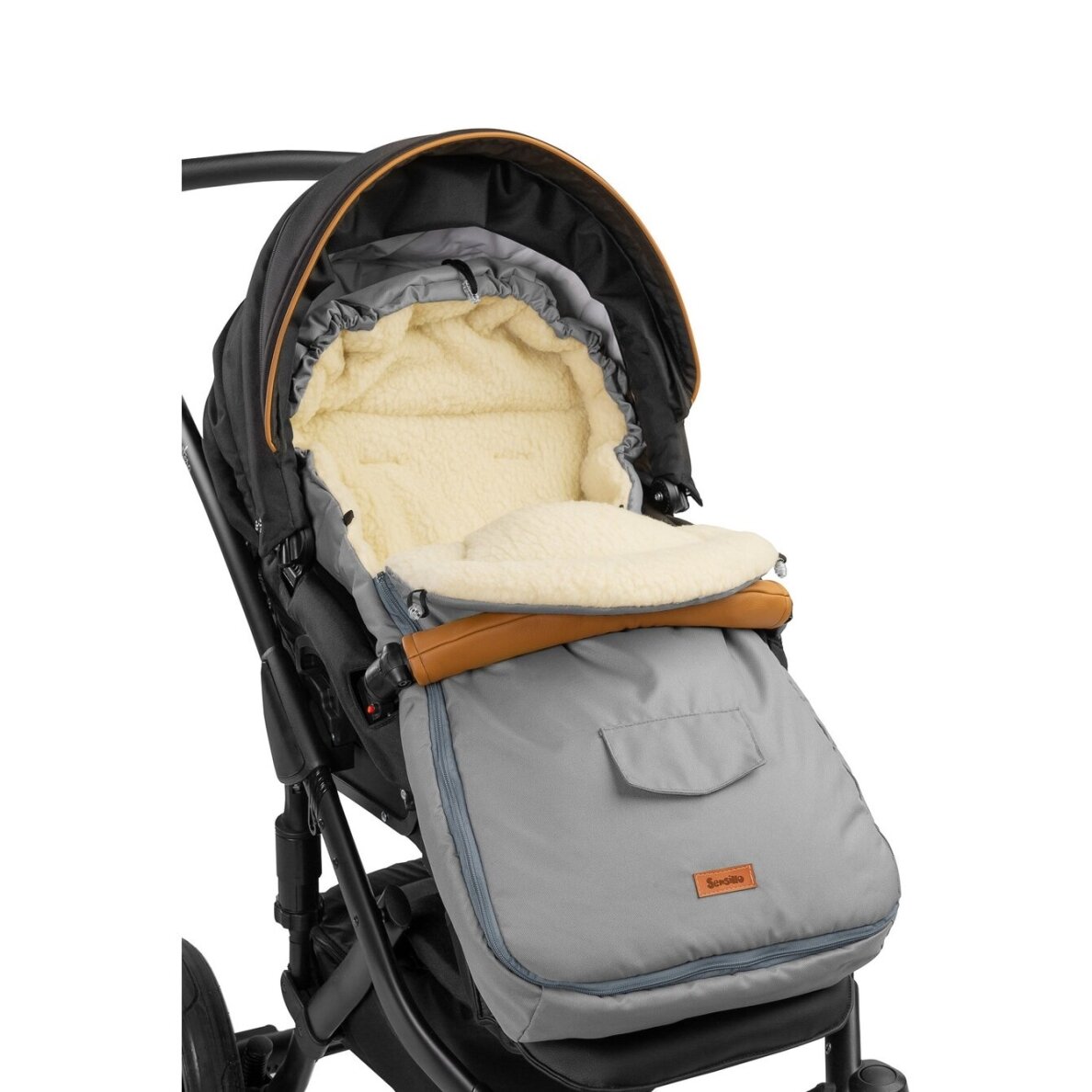 Vokelis SENSILLO su užtraukiamu kapišonu PILKAS 95X40 2 Vokelis SENSILLO su užtraukiamu kapišonu PILKAS 95X40 2